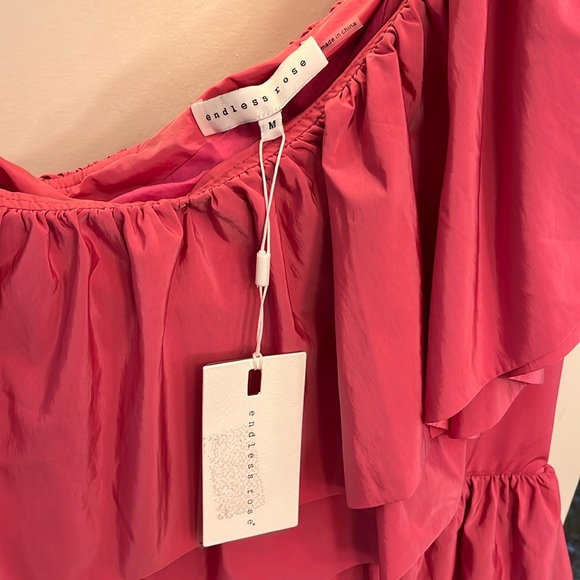ENDLESS ROSE -  ONE-SHOULDER RUFFLED MINI DRESS - Picture 2 of 5